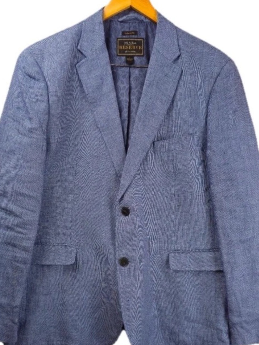 Jos A Bank Tailored Fit Sports Coat 100% Linen Men's Blazer Size Large Blue